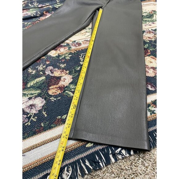 Aritzia Wilfred The Melina Faux Leather Straight leg Pants Womens 2 Gray Green - Picture 9 of 16